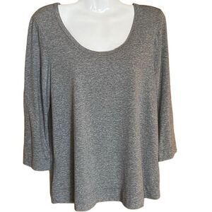 t.la Anthropologie women’s top S pullover minimalist gray lightweight 3/4 sleeve